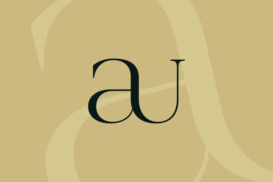 AU or UA letter logo icon design. Classic style luxury initials monogram.
