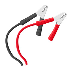 Naklejka premium Cable Starter with Crocodile Clip Illustration Isolated on White Background