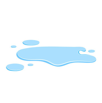 Water Puddle Illustration Isolated on White Background