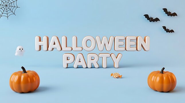 Halloween Party Decorations Featuring Pumpkins and Spooky Elements