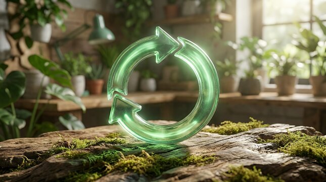 Circular Arrow Symbol Forming Continuous Loop for Recycling and Sustainability Process Concept arrow circular loop process recycle sustainability cycle continuous symbol icon green motion update