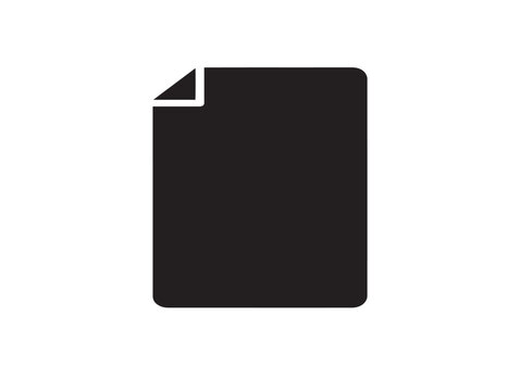 Blank paper sheet icon. Simple document silhouette for digital interface design.