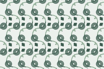 Minimal botanical pattern, leaves and star flowers on jade © Collorio