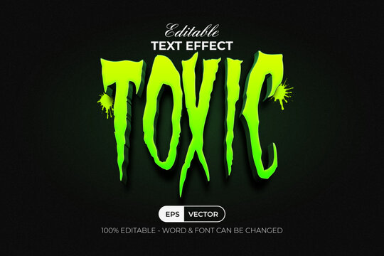 Toxic Editable Text Effect 3D Green Color Style.