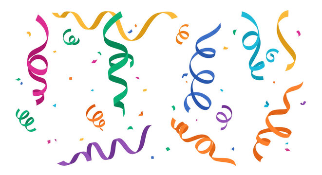 Colorful Party Streamers and Confetti Celebration Decoration Collection