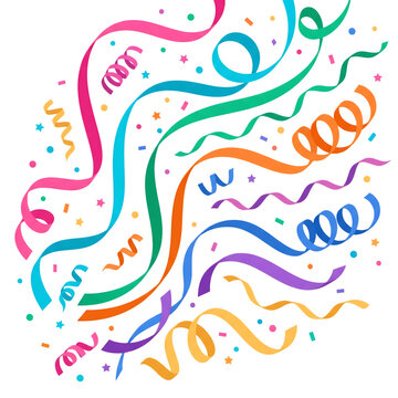 Colorful Party Streamers and Confetti Celebration Decoration Collection