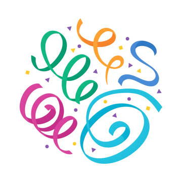 Colorful Party Streamers and Confetti Celebration Decoration Collection