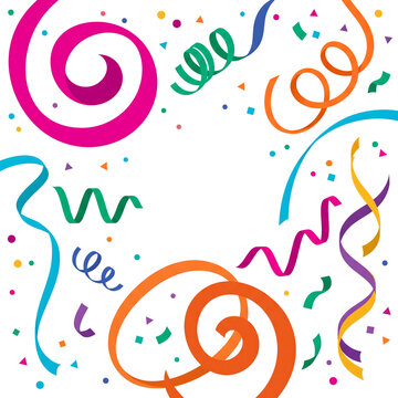 Colorful Party Streamers and Confetti Celebration Decoration Collection