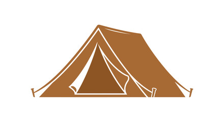 Brown tent silhouette on a white background outdoor shelter graphic © Md