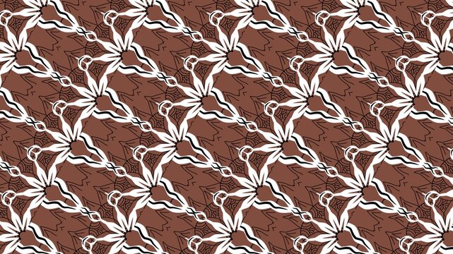 Floral Chain Seamless Pattern, Elegant Botanical Ornament Background