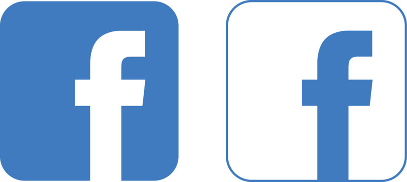 Two styles of blue and white facebook social media logo icons