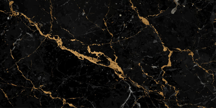 Black marble texture with elegant gold veins for luxury interior design and premium background