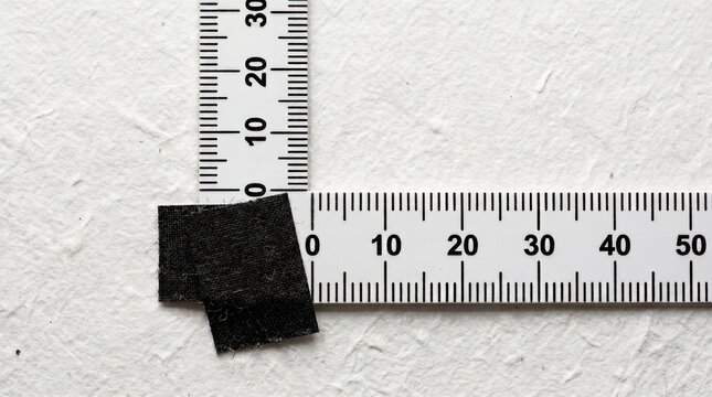 Forensic scale ruler placed on a surface with measurement markings  