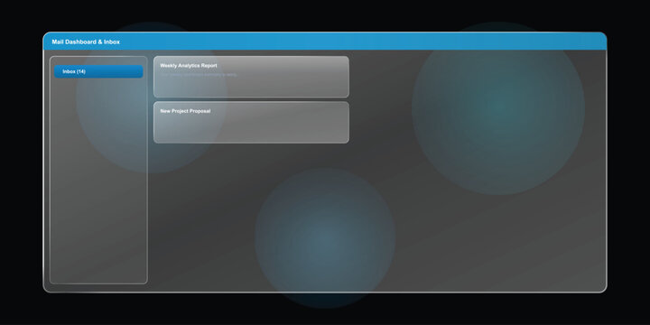 Modern dark dashboard UI template, sleek glassmorphism web interface, professional software control panel design with blue accents