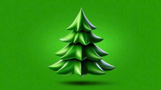 Stylized green christmas tree 3d illustration Clean design representing winter holidays celebrations nature and seasonal cheer