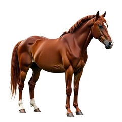 Naklejka premium A horse stands on a white surface