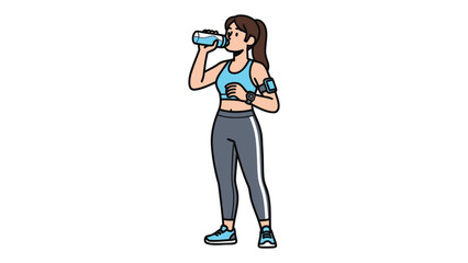 Fototapeta premium Fitness Woman Drinking Water After Workout