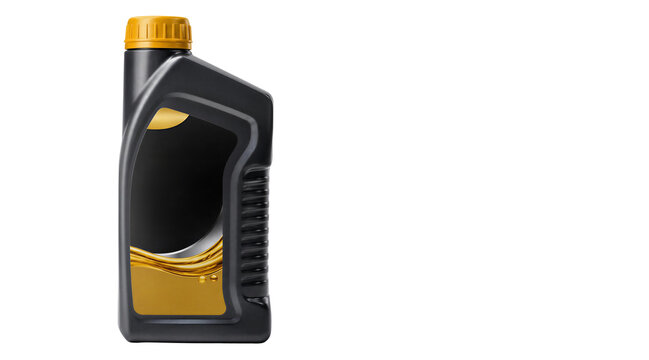 Engine oil bottle with golden liquid