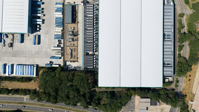 Aerial view of Data Center and HVAC Infrastructure in Hemel Hempstead