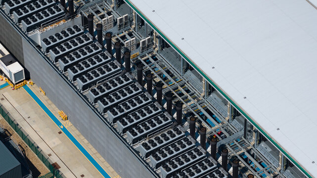 Aerial view of Data Center and HVAC Infrastructure in Hemel Hempstead