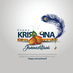 dahi handi Hindu festival of happy shree lord krishna god born janmashtami. abstract vector illustration design. white background