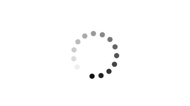 Minimalist black loading spinner circle loop animation on white background for website preloader, buffering, waiting, and system processing concept vector illustration
