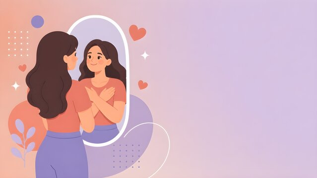 Body Positivity Self Love Flat Illustration