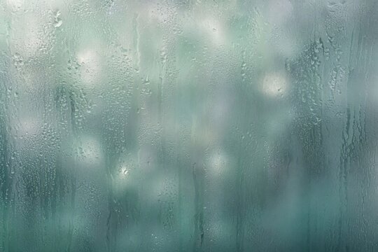 Moody teal frosted glass texture with natural condensation flow - A moody frosted glass texture showing natural condensation flow and tonal variation