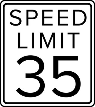 speed limit 35 mph traffic sign