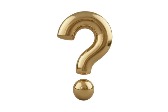 Reflective Gold Question Mark Icon