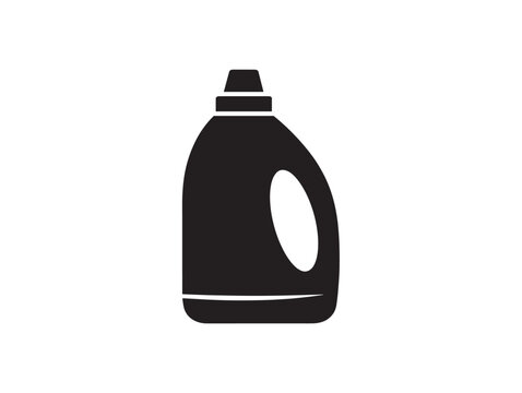 Bleach bottle icon silhouette. Cleaning detergent container vector illustration.