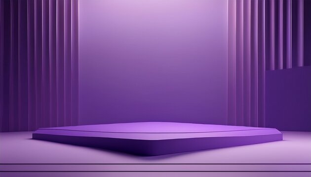d rendering purple square podium light purple background