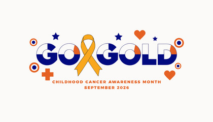 Fototapeta premium Go gold for childhood cancer awareness month design in september 2026