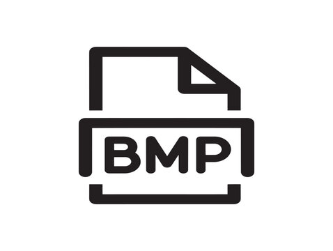 BMP file format icon. Vector graphic symbol for image storage and digital document types.