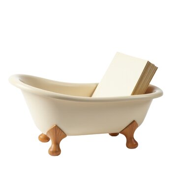 A bath tub with a book placed inside, great for reading and relaxing
