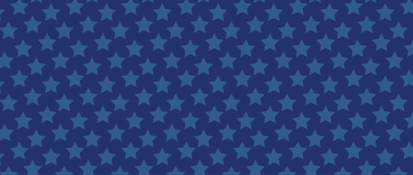 American patriotic seamless pattern. USA traditional backdrop. Blue stars on blue background. Vector template for fabric, textile, wallpaper, wrapping paper., this classy patriotic