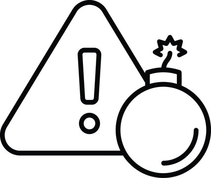 Risk alert icon with explosive bomb symbol explosive attention security incident emergency
