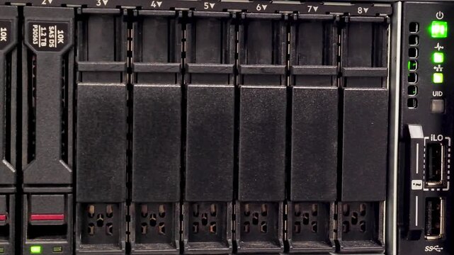 HPE Server Drive Bay Close-Up Dolly Shot 4K B-Roll