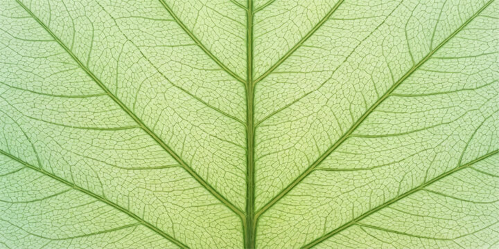 Close-up of a translucent green leaf vein structure against a soft gradient background with subtle light diffusion