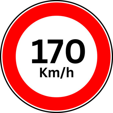 Speed Limit 170 kmh Sign
