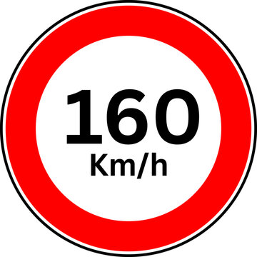 Speed Limit 160 kmh Sign