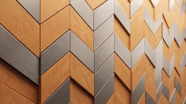 Modern Chevron 3D Wall Cladding Texture Background