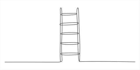 Simple line drawing of a ladder illustration isolated on a white background Vector, illustration © PR Logo Maker