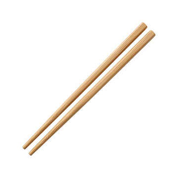 Font specimen - traditional wooden chopsticks resting diagonally as clean cutout