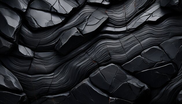 black obsidian rock texture background natural wave patterns in a stone dark stone with cracks dark stone texture