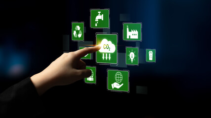 Obraz premium ESG concept integrates environmental, social, and governance practices to promote sustainability, responsibility, and ethical business development Latch