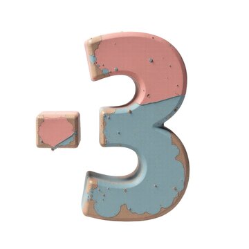 A colorful counting toy featuring numbers 0-9 in pink and blue designs