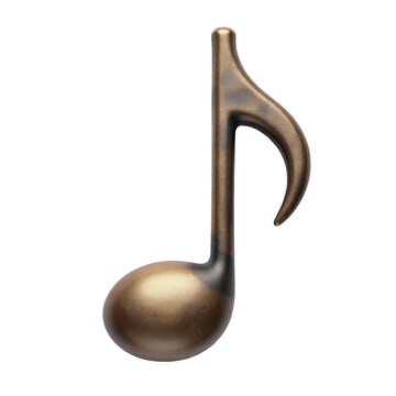 A single golden musical note on a white background, suitable for music-related uses