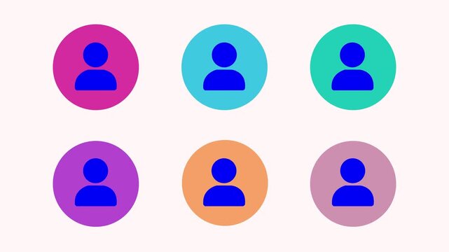 user account web button. elements. user vector icons on trendy gradients for web, mobile and user interface design.Motion graphics of concept