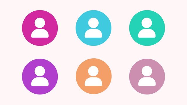 user account web button. elements. user vector icons on trendy gradients for web, mobile and user interface design.Motion graphics of concept